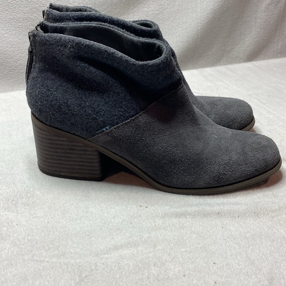 Toms gray heeled ankle boots size 9 - Picture 3 of 6